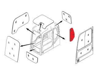 Стекло кабины левое за дверью (триплекс) 4651657 HITACHI серия ZAXIS-3