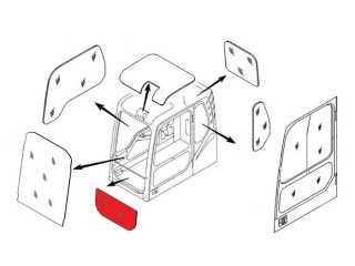 Стекло лобовое нижнее (триплекс) 4651654 HITACHI серия ZAXIS-5G