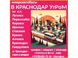 Микроавтобусы ЛНР - Краснодар - ЛНР утром.