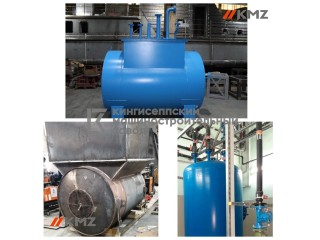 Резервуары горизонтальные для хранения светлых и темных нефтепродуктов.